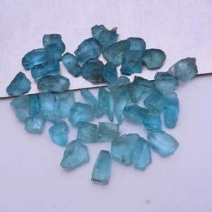 39 Pcs Natural Apatite Rough Untreated 5mm-7mm Stunning Huge Loose Gemstones Lot - Picture 1 of 4