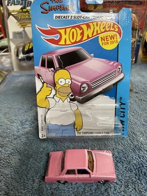 NEW Custom Conversion HO Scale Slot Car Simpsons Pink Family Diecast Car - Image 1 of 4