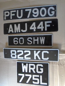 OLD PRESSED ALUMINIUM CAR  NUMBER PLATES        GARAGE DISPLAY / MAN CAVE - Picture 1 of 1