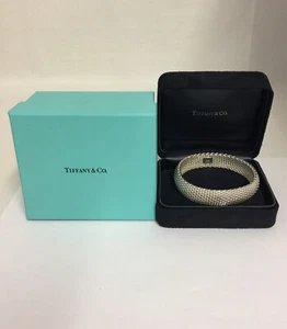 Tiffany & Co. Sterlingsilber Somerset Mesh Weave Armreif Armband 15,7 mm breit - Bild 1 von 6