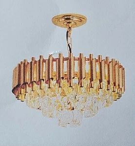 *New In Box* Zirooplus Modern Crystal Chandelier Round Luxury Gold Chandelier - Picture 1 of 2