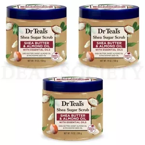 Dr Teal's Shea Sugar Scrub - Butter & Almond Oil 19oz Lot of 3 - Picture 1 of 2
