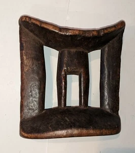 AFRICAN HEADREST WOOD OROMO TRIBE HEAD PROTECTION PILLOW UTILITARIAN ETHIOPIA - Picture 1 of 6