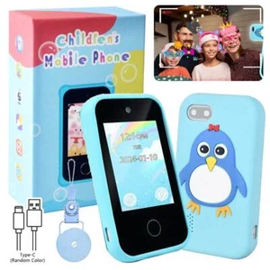 Kids Smart Phone Educational Gifts for Child's Cell Phone Touchscreen Toy Blue - Picture 1 of 9