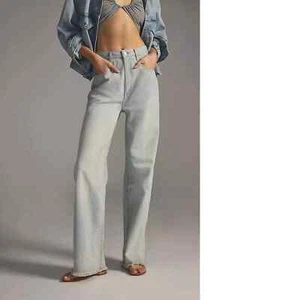 Pilcro Anthropologie Damen Jeans Gr. 30 Blau Wide Leg Raw Hem High Rise Denim - Bild 1 von 16