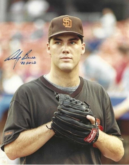 Foto firmada 8x10 de Andy Benes Padres de San Diego - Certificado de autenticidad Foto 1 de 1