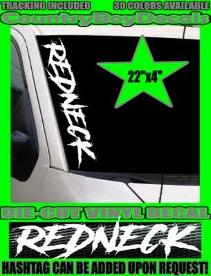 REDNECK Vertical Windshield VINYL DECAL Sticker TRUCK Car Diesel Country South - Image 1 of 2