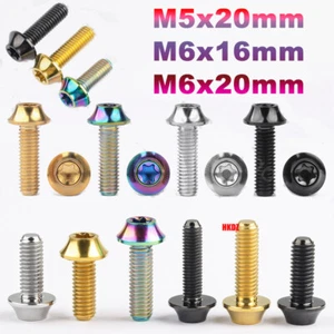 M5 M6*16/20mm Titanium Bolts Umbrella Inner Plum Head Torx Ti Screws Motorcycle - Picture 1 of 18