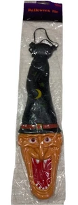 Halloween Neuheit Gummi Krawatte Leuchtende Augen Hexe Hexenmeister Neu im Paket Vintage - Bild 1 von 6