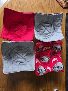 Menge 4 Lizenzstoff Baumwolle Ohio State Bowl Cozies Wärmer doppelseitig #2 - Bild 1 von 3