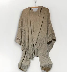 Maglione Calvin Klein taglia unica marrone aperto poncho avvolgente mantello scialle maglia - Foto 1 di 6