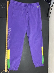 LACOSTE NEON Block SWEATPANTS Jogginghose Lila & Gelb M EUC - Bild 1 von 6