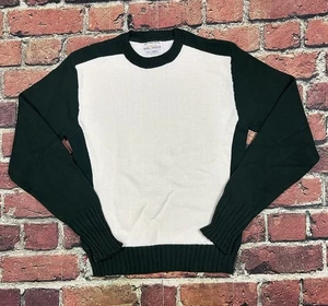 Vintage 70s BRISTOL Sweater Two Tone Acryl Pulli Blank Varsity Letterman M - Bild 1 von 8