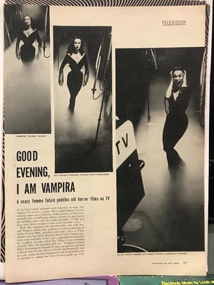 Vintage 1954 Vampira Maila Nurmi Apresentador de Terror Spook show KABC TV Raro 3 Páginas WoW - Imagem 1 de 4