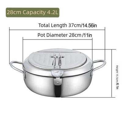 Healthy Cooking Japanese Deep Fryer Thermometer Fryer Kitchen Essential - Image 1 of 4