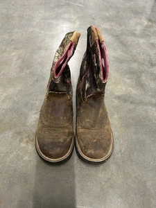 ARIAT Fatboy Boots Womens Size 10 B Pink Camo Cowgirl Leather Canvas 10006854 - Picture 1 of 5