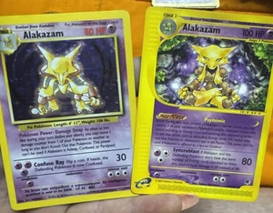 Alakazam 1/102 Holographic & Alakazam Non Holo 33/165 Pokémon cards Set Of 2 - Picture 1 of 7