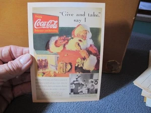 Vtg 4" x 5.5" Post Card Coca Cola MCM Santa Claus - Picture 1 of 2