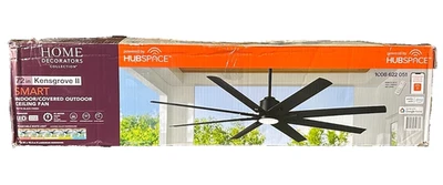 Home Decorators Kensgrove II 72" Smart Ceiling Fan | Matte Black Indoor/Outdoor - Image 1 of 4