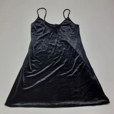 Brandy Melville Black Velvet mini dress Spaghetti Straps Soft Stretchy Y2K - Image 1 of 4