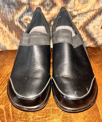 Zuecos cómodos de cuero negro Jambu Cali Sport Wedge para mujer talla 7,5 M Foto 1 de 4