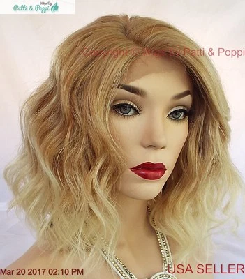 Peluca Beach Waves Encaje Frontal Seguro al Calor Longitud Media Rubia T27.613 Venta en EE. UU. 1158 A Foto 1 de 4