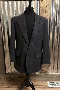 Pendleton Blue Tweed Sport Jacket Coat Blazer Red Purple Speckles Single Brst - Picture 1 of 17
