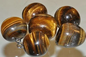 1" "Schöner Chatoyant" ~ goldenes TIGERAUGE getrommelt kleiner Anhänger mit Ring Kaution N1361 - Bild 1 von 5