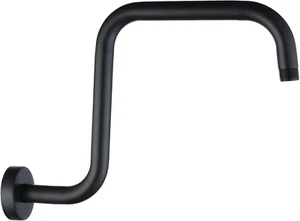 13 Inch Shower Head Extension Arm with Flange S Shaped High Rise Extender, Long - Picture 1 of 12