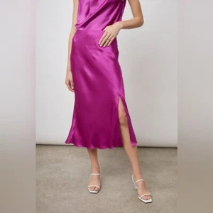 RIELES / Maya Falda Satén Slip Midi en Resplandor Extra Pequeña XS - Imagen 1 de 7
