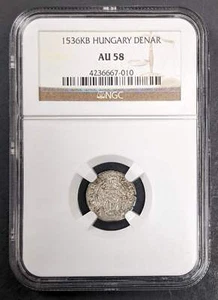1536 KB Hungary Silver Denar NGC AU 58 - Picture 1 of 5