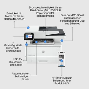 HP LaserJet Pro MFP 4102fdw Laser-Multifunktionsgerät s/w - Bild 1 von 5