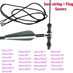 Archery 43"~70" Bow String +Finger Guard Bow String for Recurve/Long Bow Hunting - Picture 1 of 13
