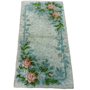 Vintage Swedish Mid Century Rya Rug Scandinavian Wool Flokati Carpet 110 x 56 cm - Picture 1 of 10