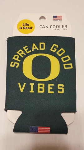 OREGON DUCKS KOOZIE CAN COOLER NEW DOUBLE SIDED FLAT Cover