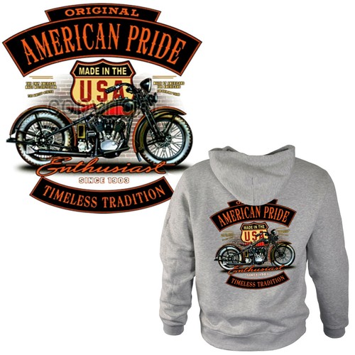 SACAI Felpa da motociclista felpa con cappuccio classica moto felpa con cappuccio *4260 ash