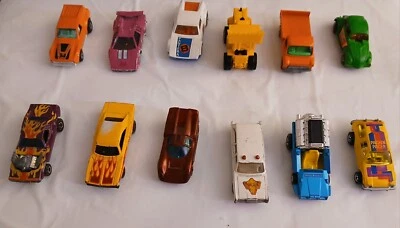 Die Cast Car Hot Wheels Redline Red Matchbox Pink Flames Construction - Image 1 of 4