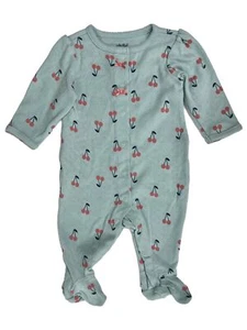 Carters Infant Girls Cherry Button Front Sleeper Footie Pajamas 0-3 Months - Picture 1 of 1