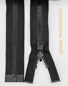 REVERSIBLE Chunky Plastic Zips No5 Black Zipper Wendeschieber Open End - Bild 1 von 4