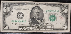 1950 D $50 PHILADELPHIA FRN Fifty Dollar Federal Reserve Note Circ Circulated - Picture 1 of 2