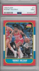 1986-87 FLEER BASKETBALL RC Rodney McCray #71 PSA 9 MINT Houston Rockets - Picture 1 of 2