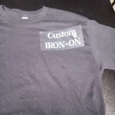 Vinilo de transferencia de calor personalizado calcomanía para planchar nombre texto diseño logotipo planchar Foto 1 de 4