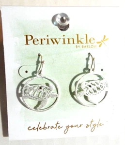 Pendientes Redondos Tortuga Tono Plata Perforados Periwinkle Barlow $14.99 - Imagen 1 de 2