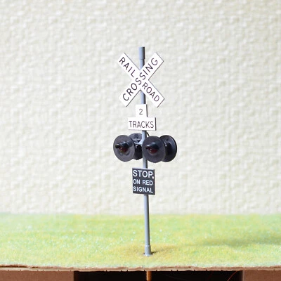 1 x O scale railroad grade crossing signals LEDs made 4 target faces black #2GR4 - Image 1 of 4
