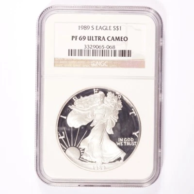 1990-S Silver American Eagle Proof Dollar NGC PF 69 Ultra Cameo - Image 1 of 2