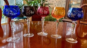 Lausitzer Cut to Clear Wine Crystal Glasses 8 oz 5 - Picture 1 of 10