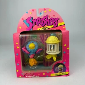 RARE coccole vintage 1988 Smooshees "Perchy Bird" prezzo Fisher nuove con scatola - Foto 1 di 20