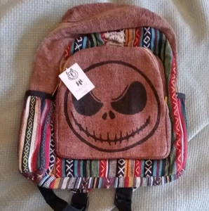 Native Hands Nepal Cotton & Hemp Backpack Jack Nightmare Before Christmas Stripe - Picture 1 of 7