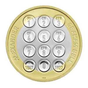 Alexander Graham Bell 2022 UK GBP2 Silver Proof Piedfort - Zdjęcie 1 z 8
