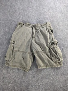 Plugg Cargo Shorts Men's 34 Green Flat Front 10" Inseam - Picture 1 of 9